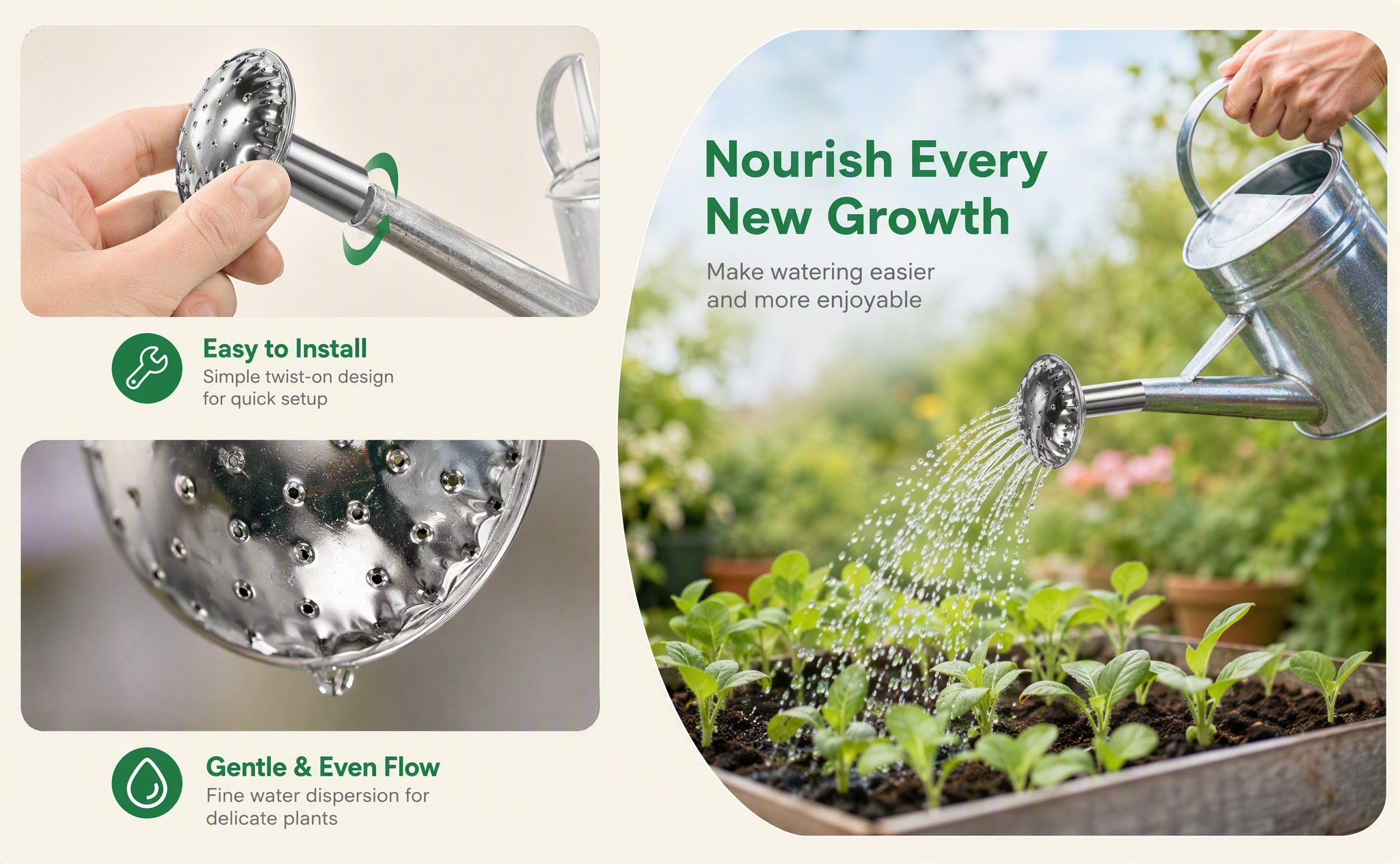 Edelstahl-Wassersprühkopf, lan – Watering Can Bewertung und Preis